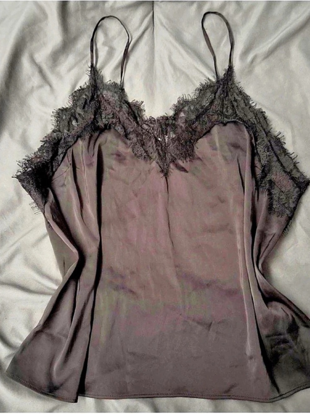 Lace Trim Camisole in Black Like New